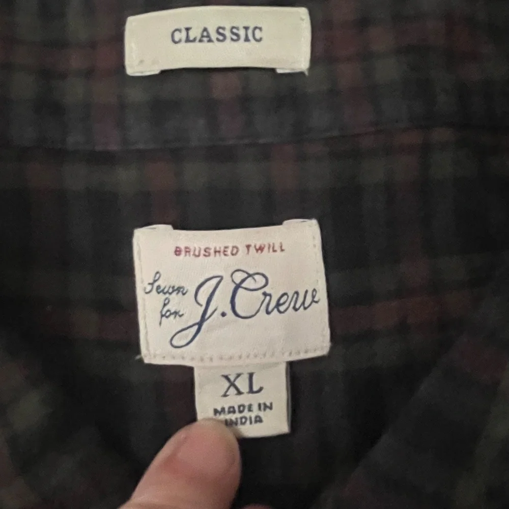 J Crew Brushed Twill Classic Long Sleeve Green Plaid Button Shirt Mens XL - Picture 5 of 11